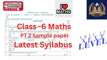 KV Class 6 Maths PT 2 Sample Paper|Latest Syllabus| #pt2 #mathsclass6