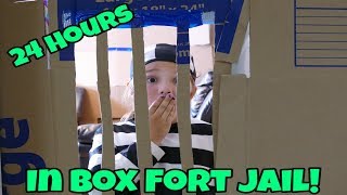 24 Hours Overnight In Box Fort Jail! Huge Box Fort Prison In My Living Room!