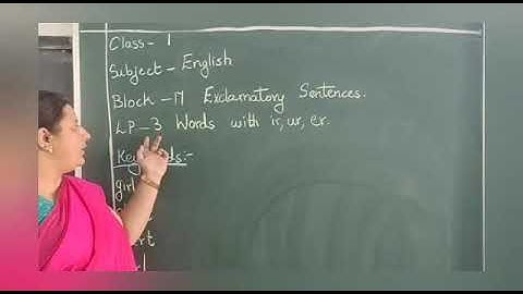 Date: 20-01-2021 Class: 1 Subject : English Block -17 S3 Words with ir, ur, er