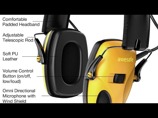 Awesafe Electronic Shooting Earmuffs Hearing Protection - YouTube