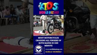 Most Motorcycles Crossing All Fingers Of Both Hands In One Minute #WTOWorldRecords #KidsWorldRecord