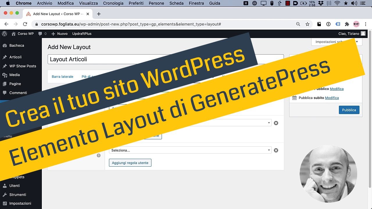 Crea il tuo sito WordPress - Elemento Layout di GeneratePress