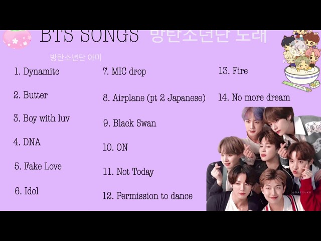 BTS SONGS class=