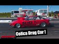 Toyota Celica RWD Dragcar racing at Kjula Dragway