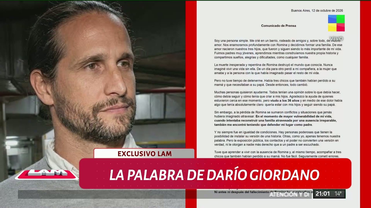 🔴 EL COMUNICADO DE DARÍO GIORDANO