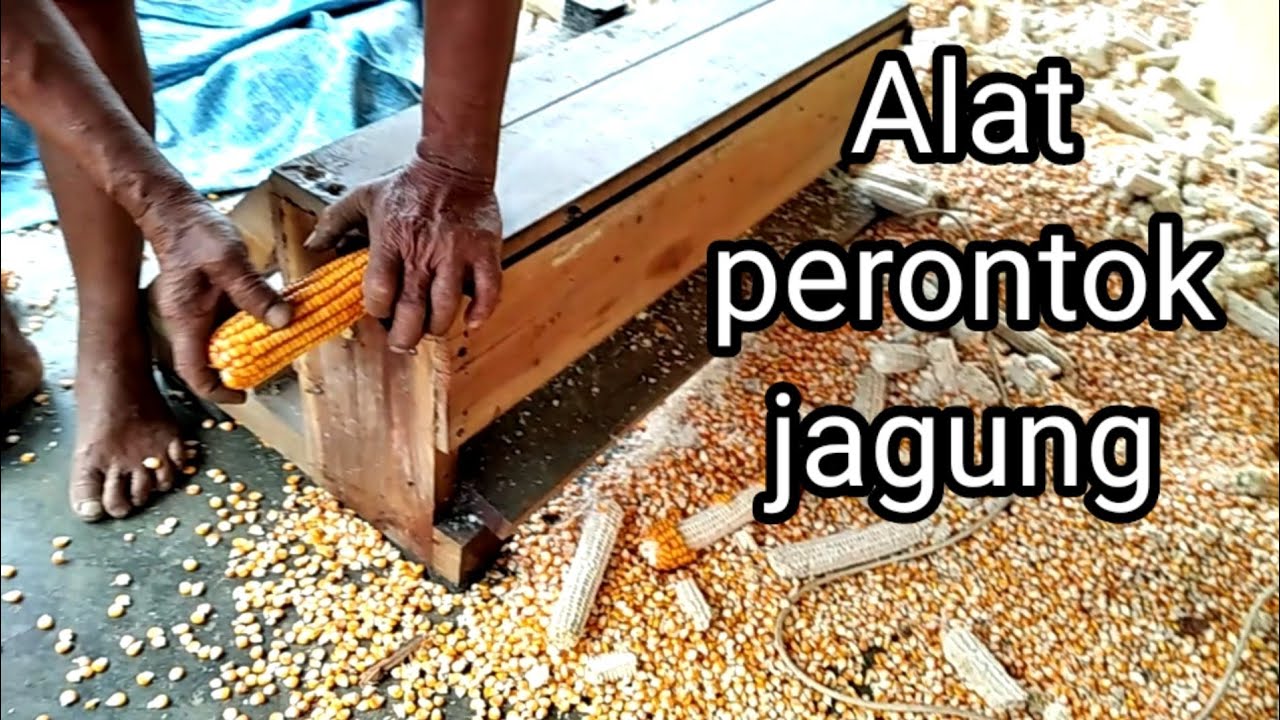 Alat perontok jagung rakitan dari kayu