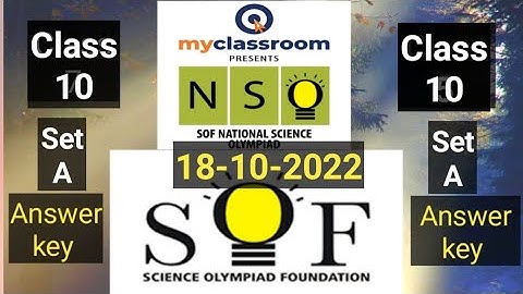 NSO(SET-A) CLASS 10 SOLUTION #olympiads #sof #nso #igko #class10 #class10science #class10th #science