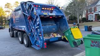 Republic Services: Mack MRU McNeilus Rear Load Garbage Truck Collecting Yard & Bulk Waste