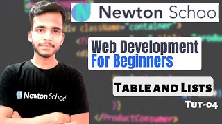 Lists and Tables| Web Development for Beginners | Newton School | Curious Vian