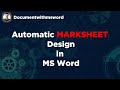 Automatic Marksheet Design #msword #word #mswordclasses #short #sorts #shortsvideo
