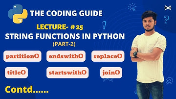 STRING FUNCTIONS IN PYTHON(Part-2) | Lecture-25 | Python Tutorials For Beginners