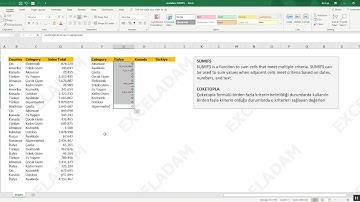 Excel ÇOKETOPLA - SUMIFS Function