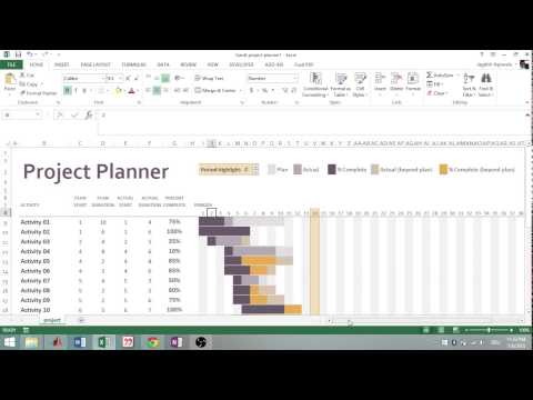 Excel 2013: Using Gantt Project Planner Template