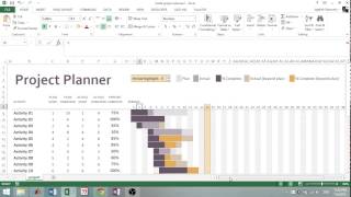 A short video on overview of Gantt project planner template of Excel 2013 and how to increase the range of cells.