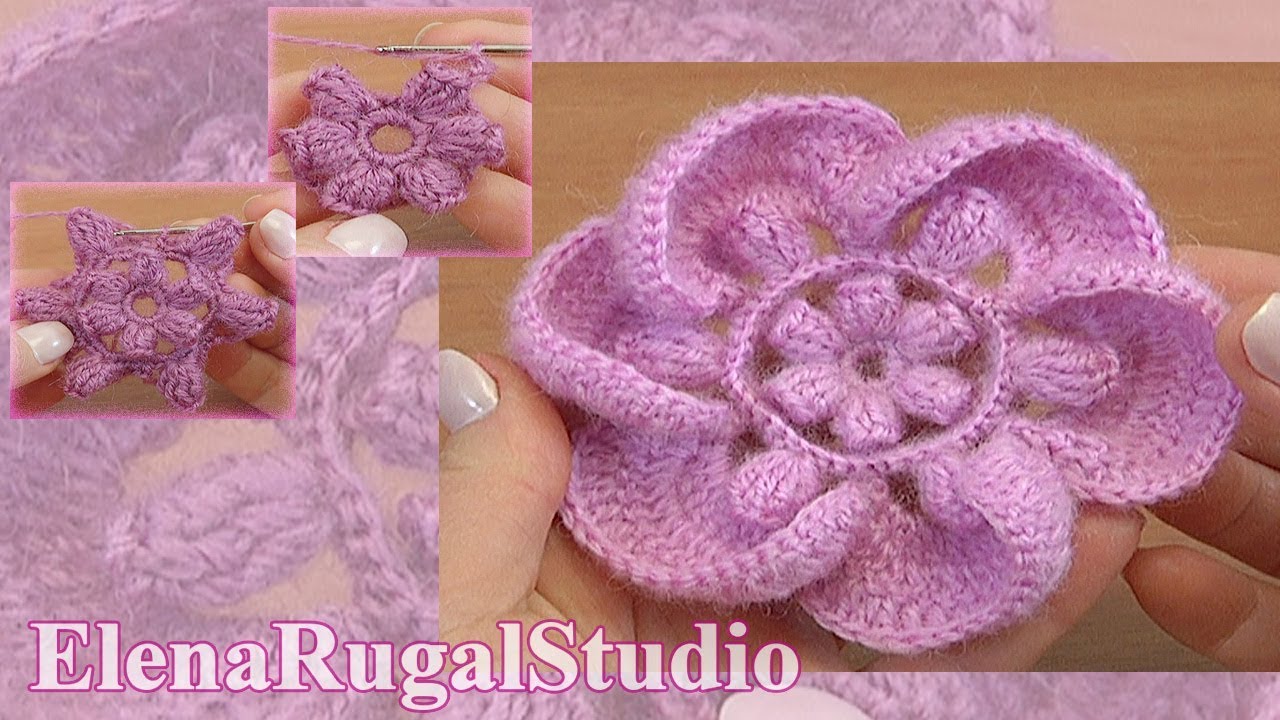 Цветок для декора, ирландского кружева или фриформа Урок 141