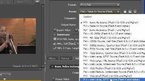 Producing H.264 for Adobe Flash in the Adobe Media Encoder