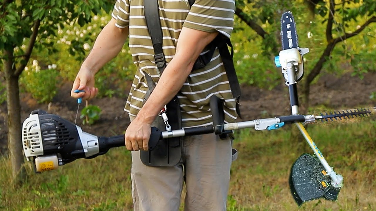 МНОГОФУНКЦИОНАЛЬНЫЙ ТРИММЕР 4 в 1 MACallister M4MTP25 2 Насадки: КУСТОРЕЗ. ВЫСОТОРЕЗ. Пила. Мотокоса