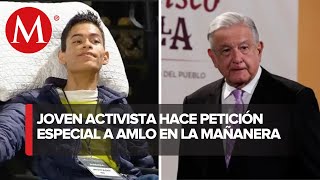 Daniel Robles, activista con parálisis cerebral, acude a La Mañanera y expone propuestas a AMLO