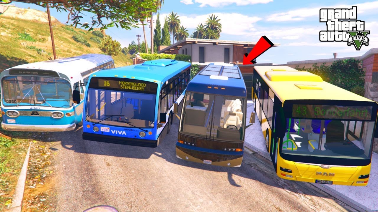 Franklin And Shinchan Stealing The Most Expensive Rare Luxury Bus In Gta5