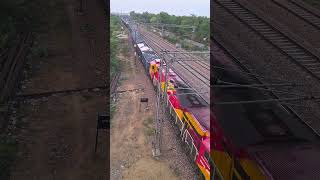 WDG4G with Blue BCNA Wagon Loaded with Salty Stone Crusher Freight #train #railwaycontent