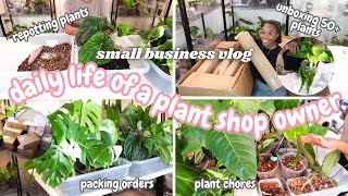 Running A Rare Plant Shop From Home |Huge Plant Shipment & Unboxing, Plant Chores, Shipping Plants