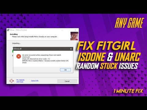 How to Fix FitGirl Setup ISDone.dll & Unarc.dll Error | Random Stuck  | 2023 | Techy Nafiz