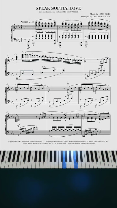 Speak Softly, Love - From the Godfather  #pianoarrangement