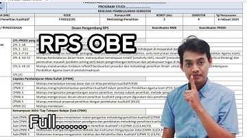 Membuat RPS OBE Dari Awal Hingga Akhir KKNI