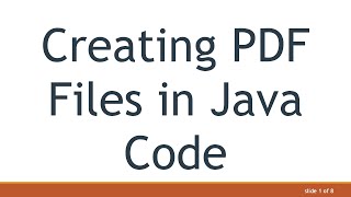 Creating Pdf Files In Java Code