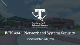 BCIS 4345: Network and System Security