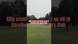 CHS Baseball reunion golf round: Billy drives #6 at Caruthersville Country Club.