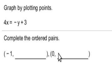 Completing an ordered pair for a linear equation of two variables.