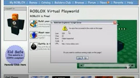 Internet Explorer Script Error On Roblox