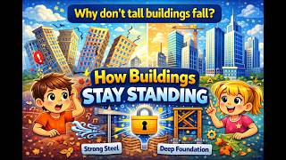 How Buildings Stay Standing 🏗️ | Why Tall Buildings Don’t Fall #engineering #science #structures