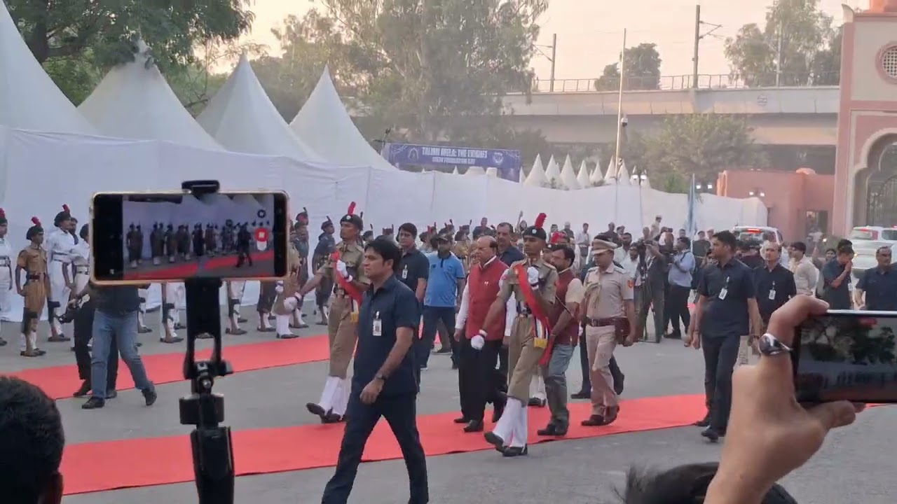 Lowering the Flag of Jamia Millia Islamia in the presence of Lieutenant Governor of Delhi