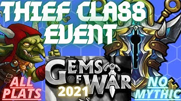 Thief Class event Team | Gems of War Event Guide 2021 | All platforms top 5 class NO MYTHIC