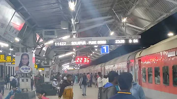 22732 CSTM Hyderabad express arrival announcement at Solapur railway station