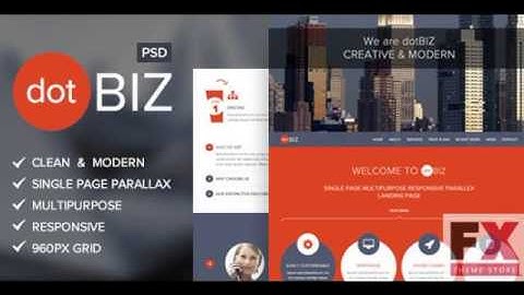 Preview dotBIZ | Multi-Purpose Parallax PSD Landing Page