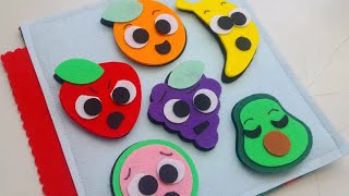 Emotions Fruit Puzzle Sensory Play Felt Busy Book Activity