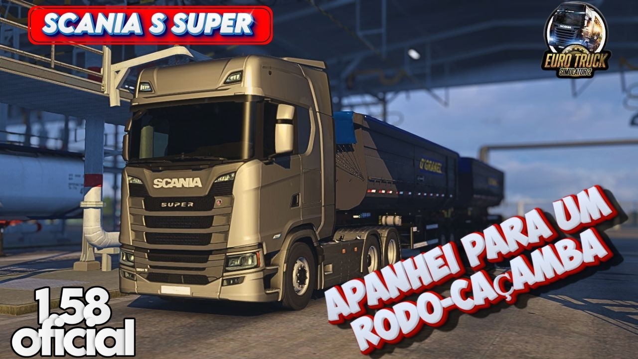 SCANIA SUPER no rodo-caçamba carregado com calcário mapa SERTÃO -ETS2 1.58-