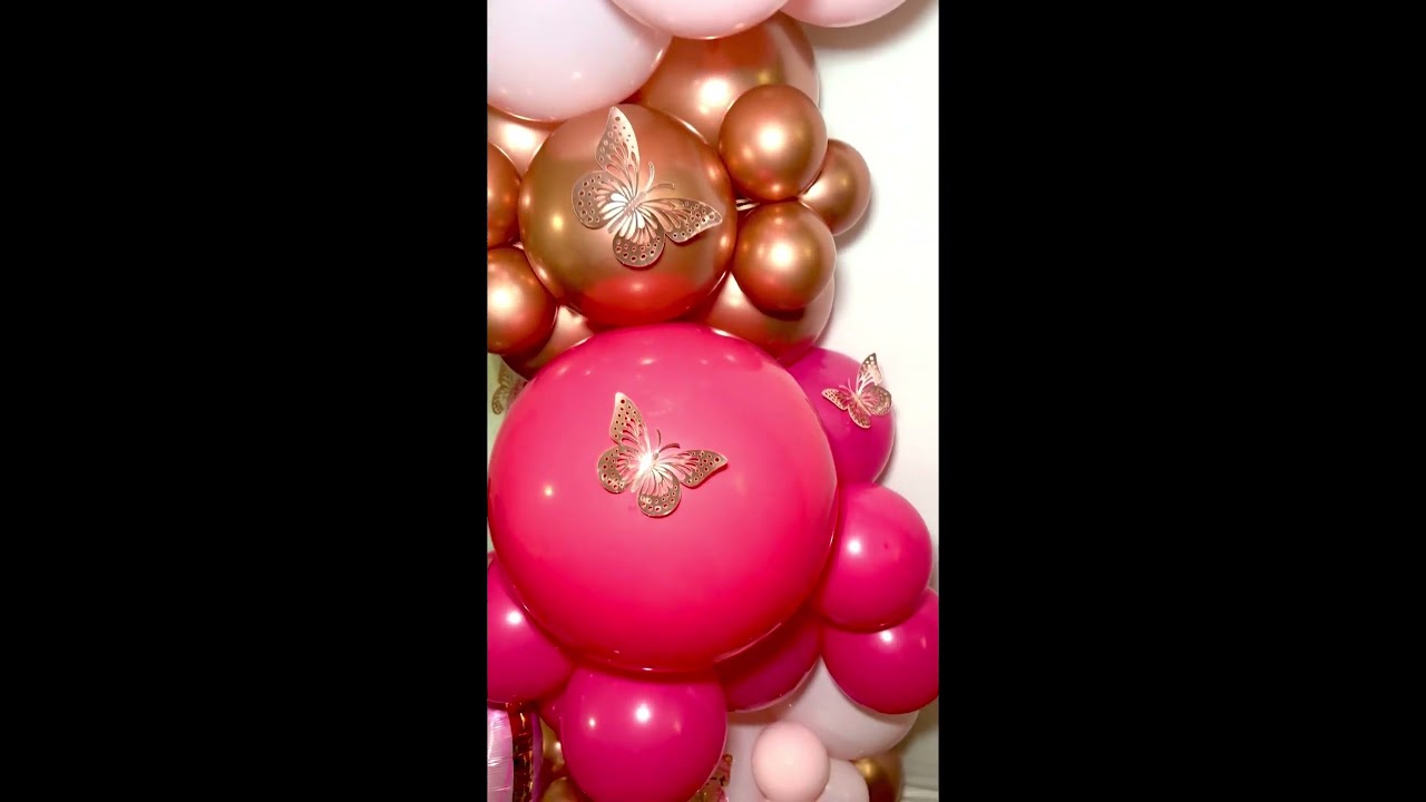 🦋 Pretty in Pink Butterfly Balloon Garland | Elegant Baby Shower Decor 🎀