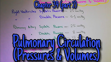 Pulmonary circulation pressures & volumes. Chapter 39 part 2 Guyton and hall text book of physiology