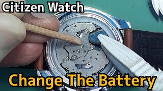 How To Change Battery CITIZEN Chronograph 0520 Watch #diy