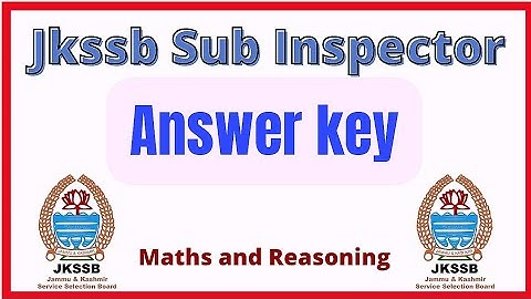 JKPSI Answer key || Maths and Reasoning ||
