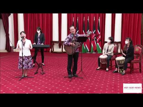 DIPLOMATIC MUSIC: JAPANESE AMB RYOICI HORIE SERENADES PREZ UHURU KENYATTA IN FAREWELL MEETING