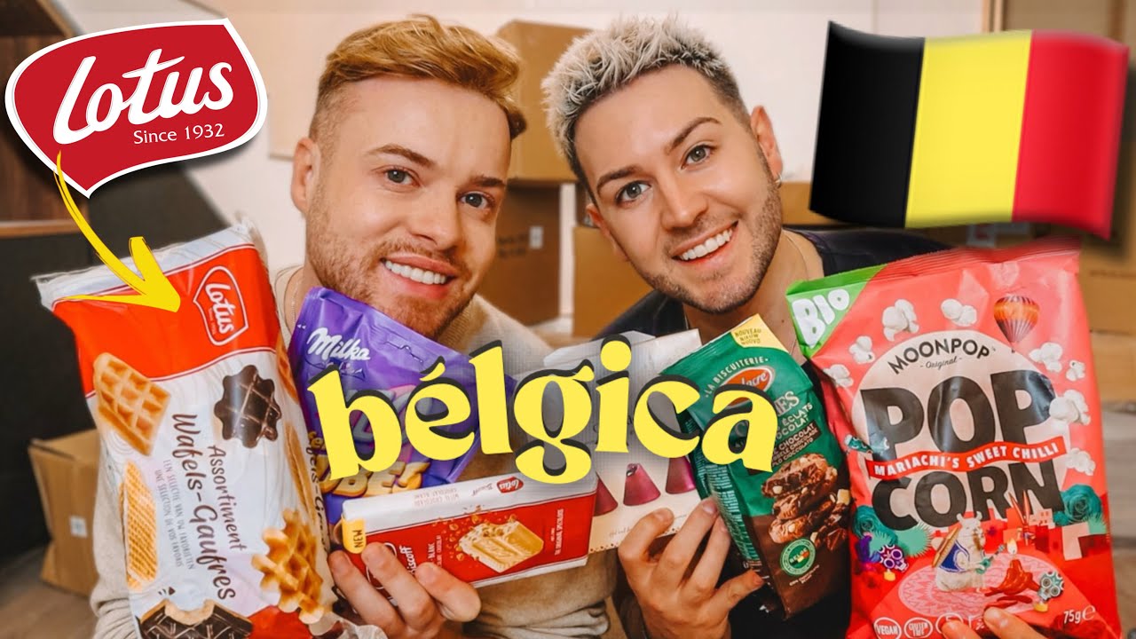 EXPERIMENTÁMOS COMIDA QUE SÓ EXISTE NA BÉLGICA *caixa mistério* 🇧🇪