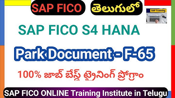 SAP FICO Park Document F-65 and Post Parked Document FBV0 in Telugu | SAP FICO TELUGU |