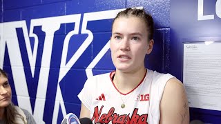 Nebraska volleyball's Lindsay Krause speaks following spring match in Kearney