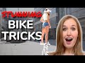 STUNNING bike tricks 😱 artistic GIRL on the street