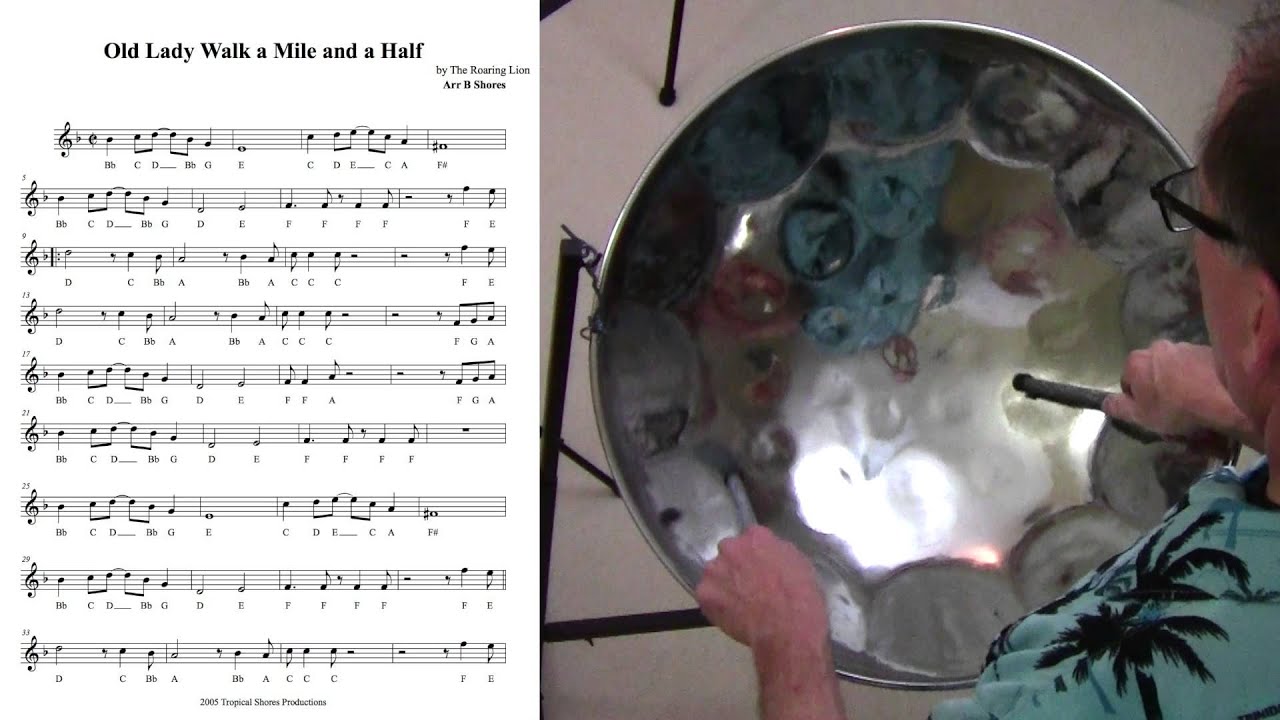 Old Lady Walk a Mile and a Half Tropical Shores Steel Drum Lessons